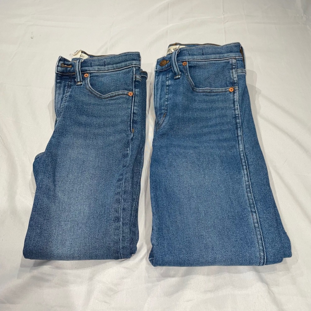 Madewell Cali Demi-Boot & Stovepipe Jeans bundle Med Wash Size 24